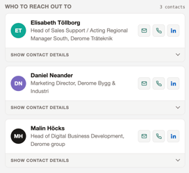 Contacts from agent