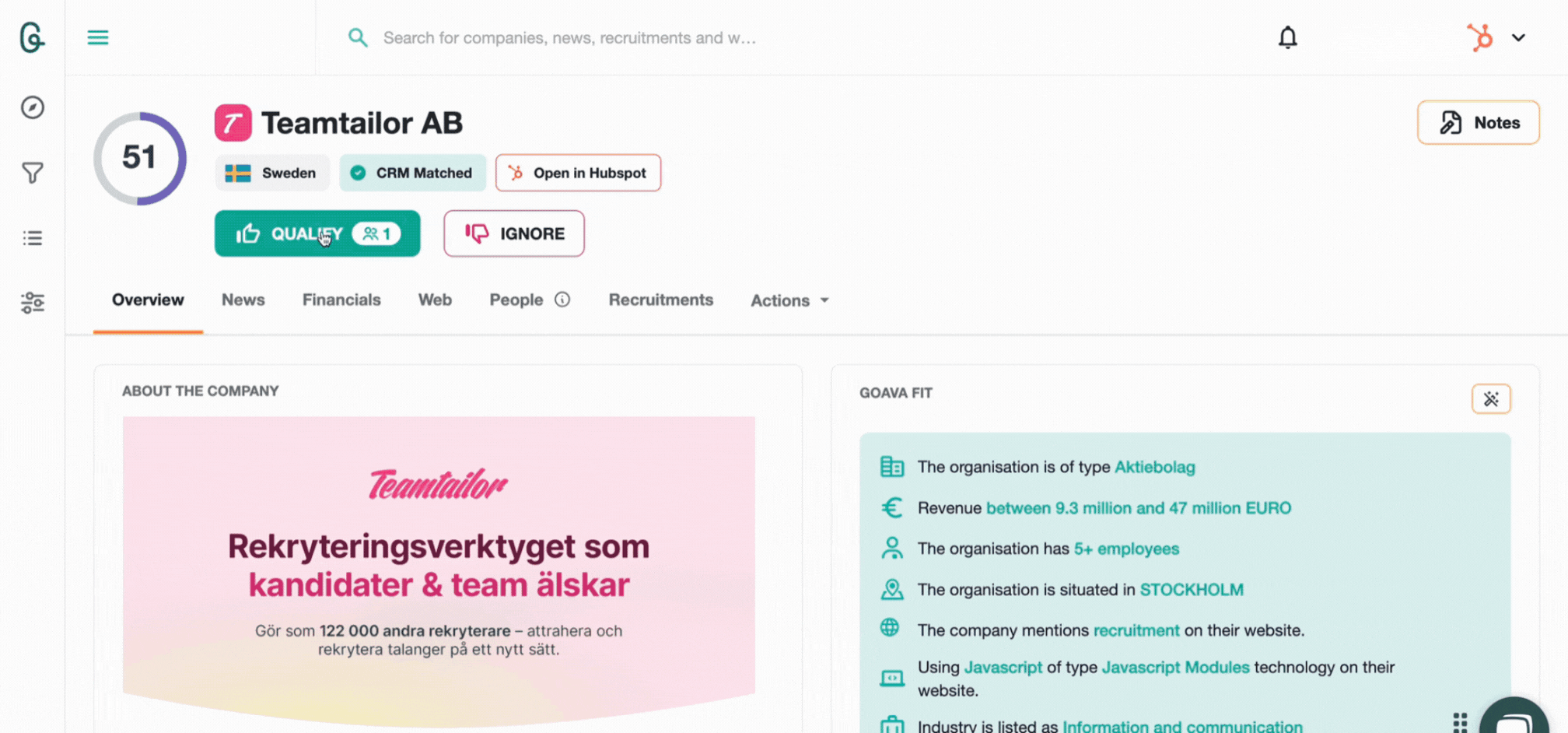 Hubspot + Discover flöde