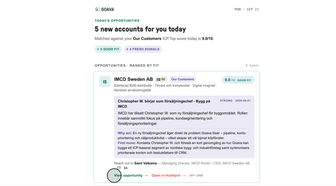 Opportunity email