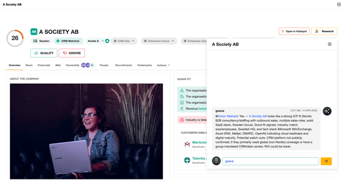 Prospecting agent output