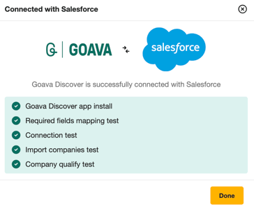 Salesforce test successful