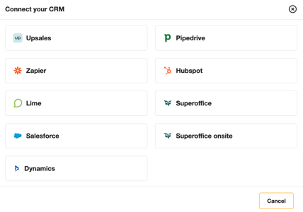 Select CRM to integrate with