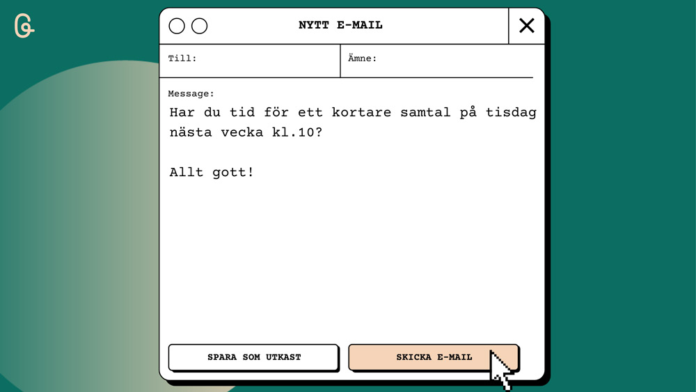 Förslag på säljande mail.